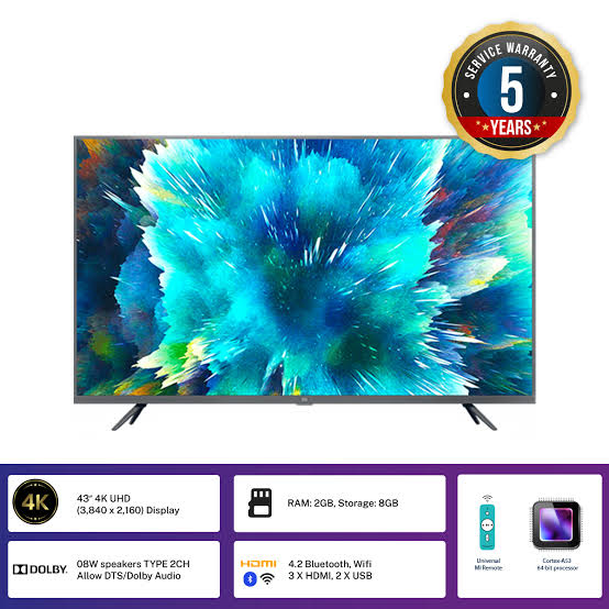 Mi 4S 43 INCH 4K ANDROID SMART TV WITH NETFLIX